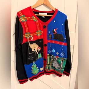 Jolly Sweaters Ladies XL Cat Lady Pullover Holiday Christmas Sweater Grandmacore